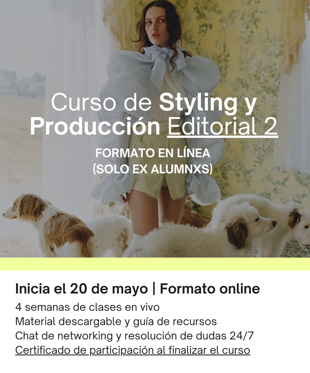 Curso de Styling y Producción Editorial 2 (ONLINE) Solo ex alumnxs
