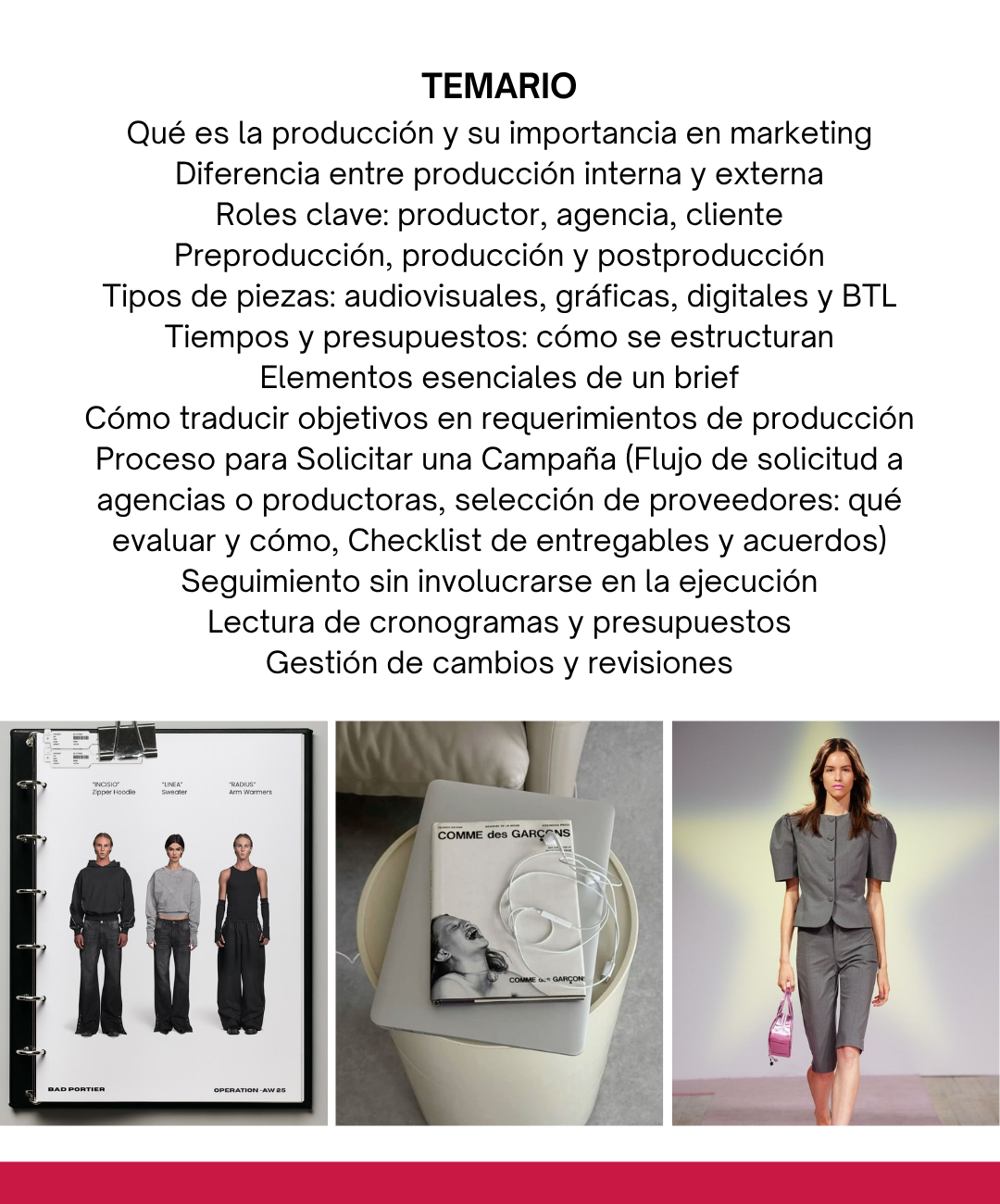 Curso de Producción para Marketing y Moda (ONLINE)