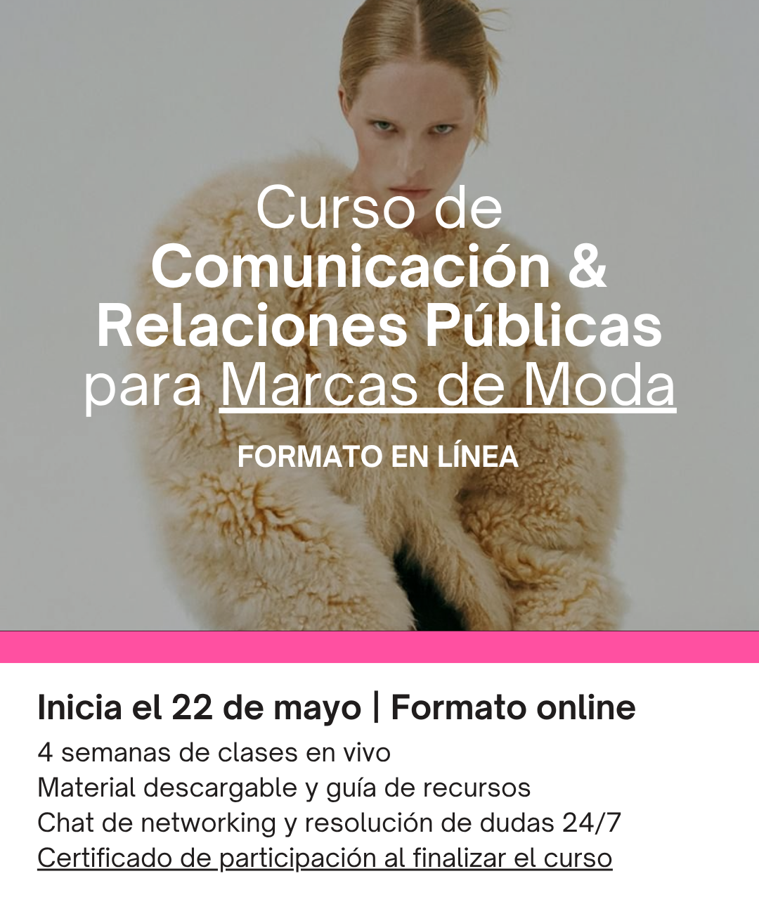 Curso de Comunicación y Relaciones Públicas para Marcas de Moda (ONLINE)