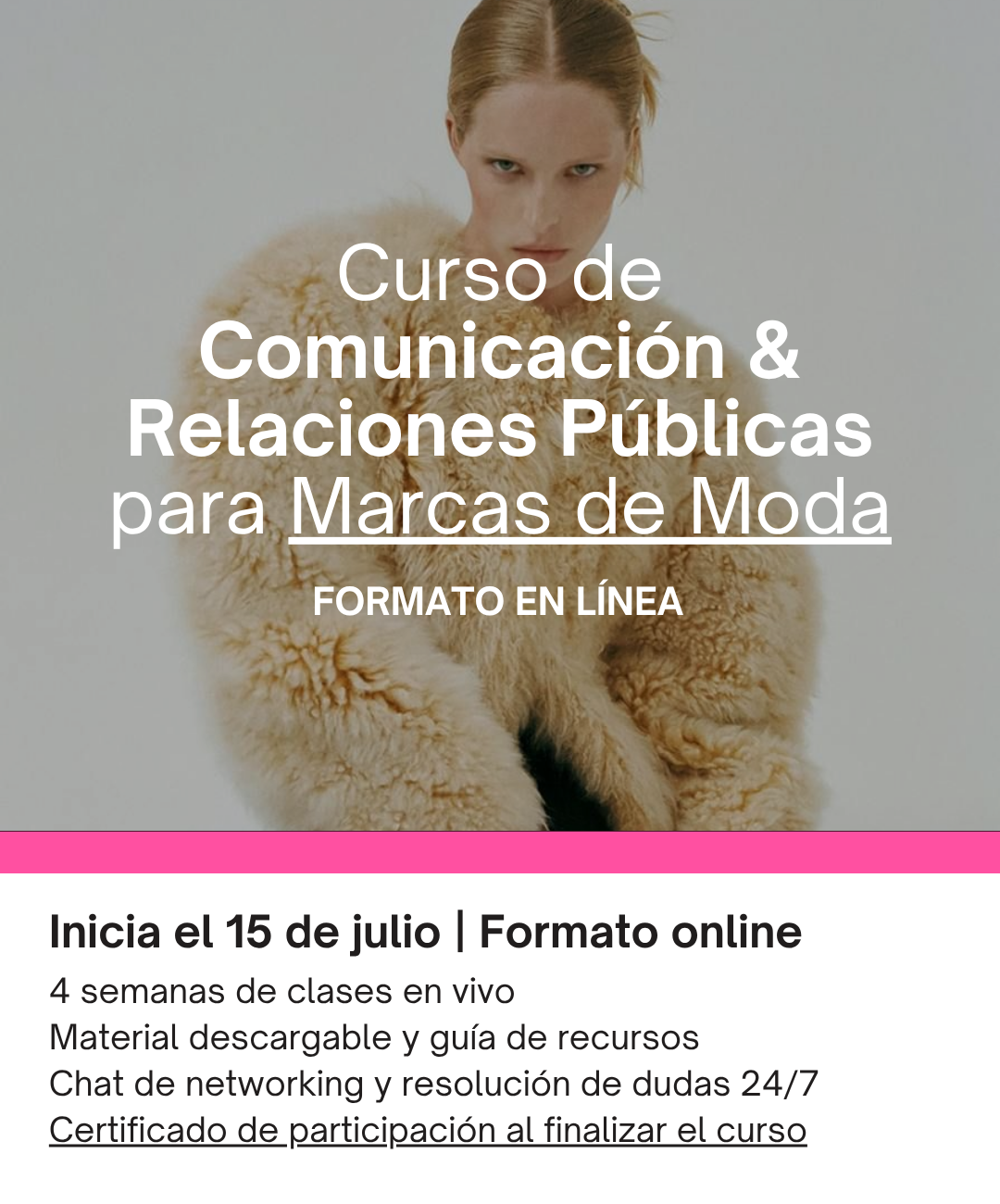 Curso de Comunicación y Relaciones Públicas para Marcas de Moda (ONLINE)