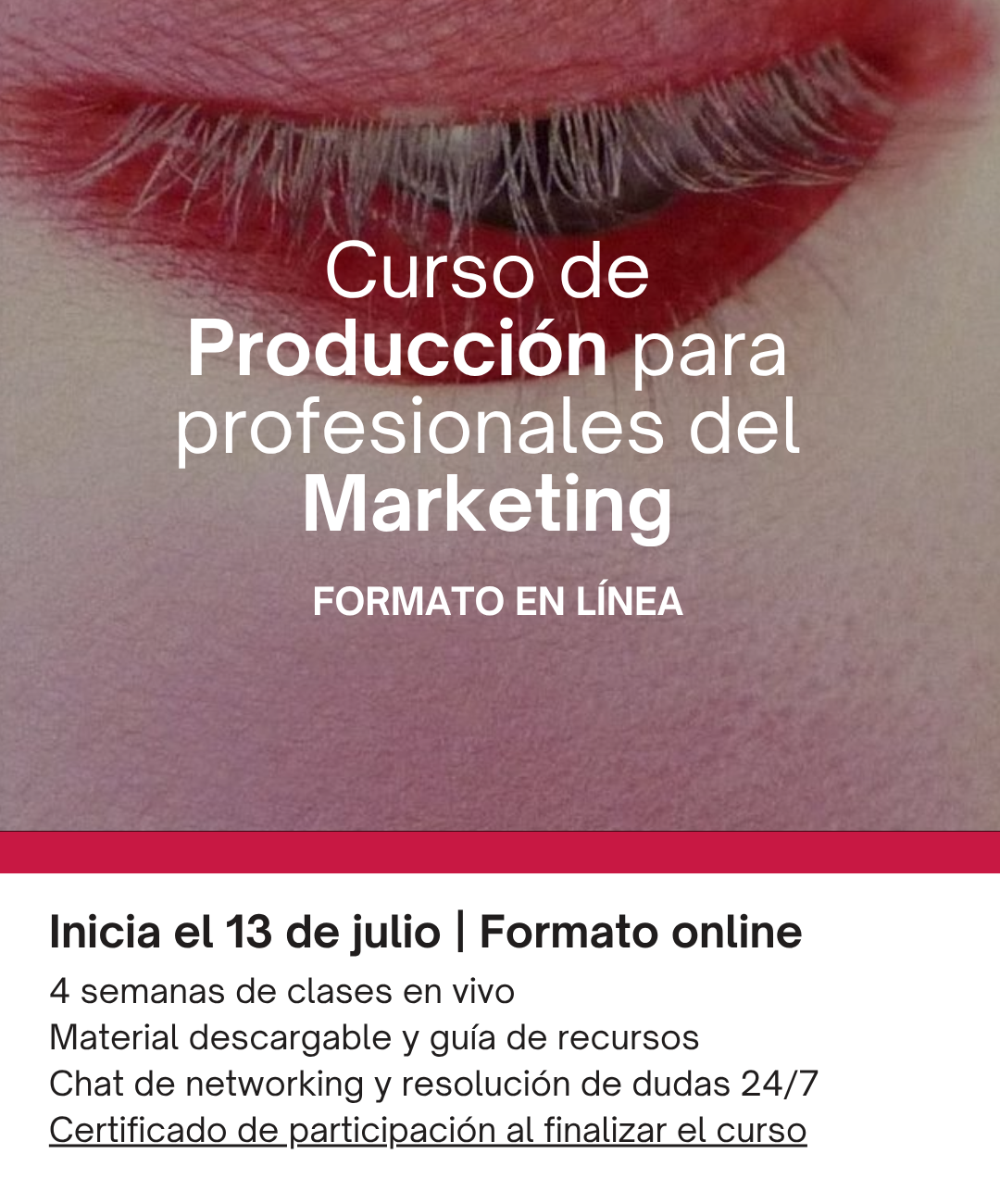 Curso de Producción para profesionales del Marketing (ONLINE)